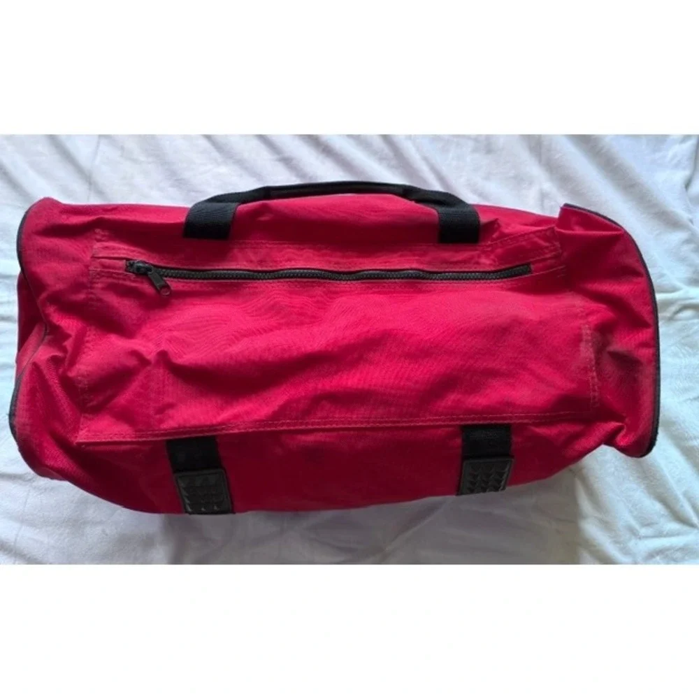 Vintage Marlboro Racing Team Duffel Bag Red Canvas Travel Gym Bag 90s Retro
